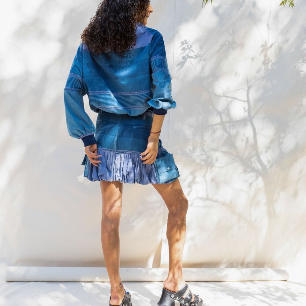 Abacaxi Bubble Hem New Preppy Mini Skirt